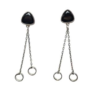 Aritos Triangulo Negro y Cadenas