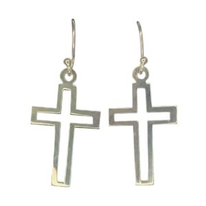 Aritos Plata Cruz Calada