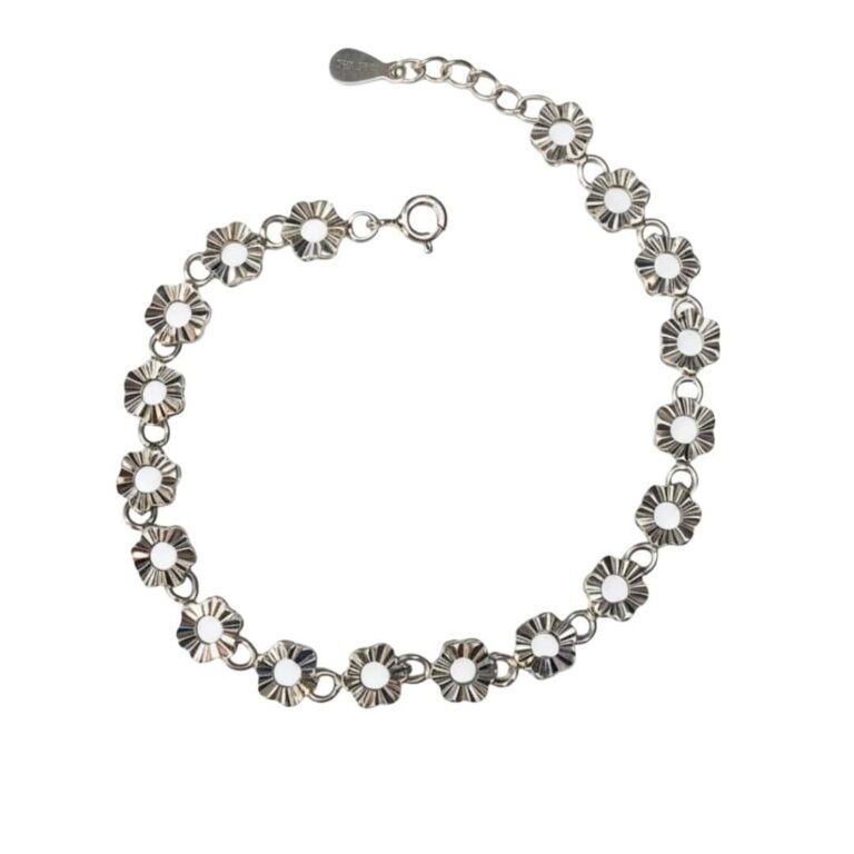 Pulsera Plata 925 Cadena de Flores