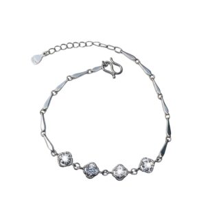 Pulsera Plata 925  4 Rosas