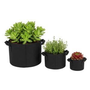 Pack 3 Macetas Geotextil Redondas