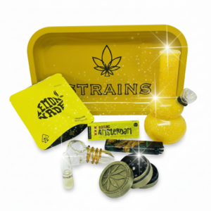 Pack Parafernalia Amarillo Regalo, Mini Bong, Moledor, Bandeja Y Mas