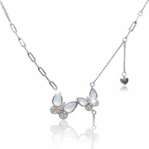 Collar Mariposa Doble y Cadenas