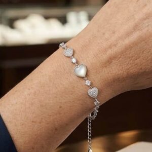 Pulsera Plata 925  Corazones