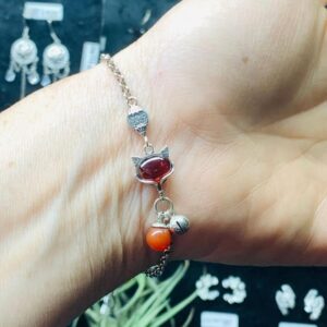 Pulsera Plata 925 Gato Cascabel