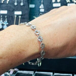 Pulsera Plata 925 Cadena de Flores