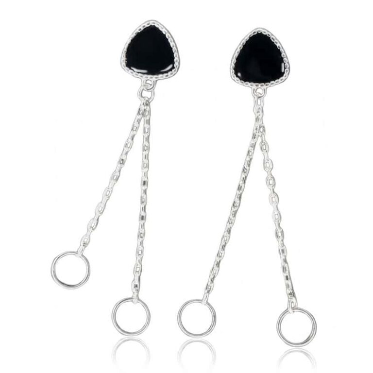 Aritos Triangulo Negro y Cadenas