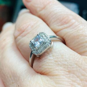 Anillo Plata 925 Halo Doble Circones