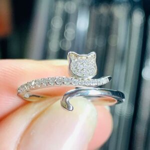 Anillo Plata 925 Gatito Ajustable