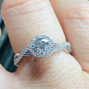 Anillo Plata 925 Circones Solitario Trenzado Ajustable