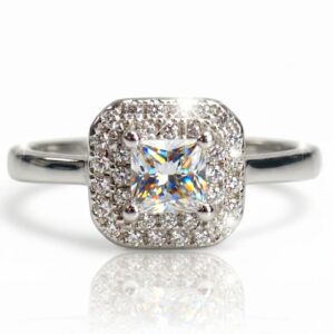 Anillo Plata 925 Halo Doble Circones