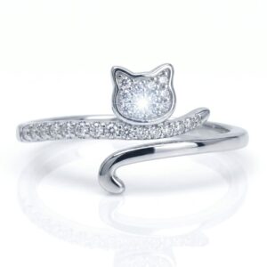 Anillo Plata 925 Gatito Ajustable