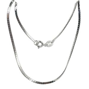 Cadena Plata Víbora Plana 40 cms