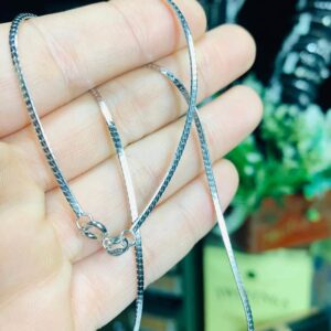 Cadena Plata Víbora Plana 40 cms
