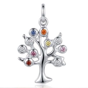 Dije Plata Arbol de la Vida Colores