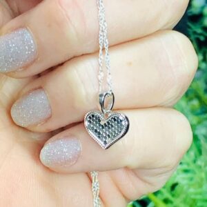 Dije Plata Corazón Completo efecto Escamas