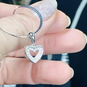 Dije Plata Corazón Calado con Circones