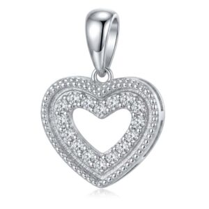 Dije Plata Corazón Calado con Circones