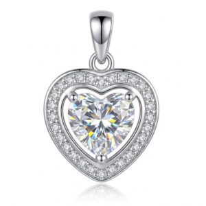 Dije Plata Doble Corazón Circón Central