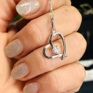 Dije Plata Corazón Diagonal