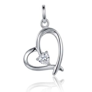 Dije Plata Corazón Diagonal