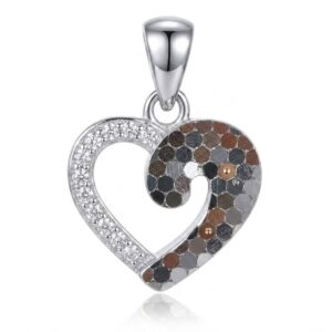 Dije Plata Corazón Calado Circones