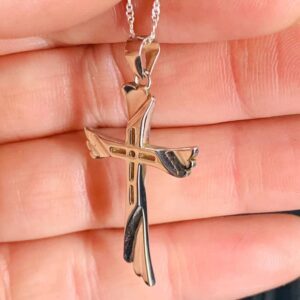 Dije Plata Cruz Alas Celestiales