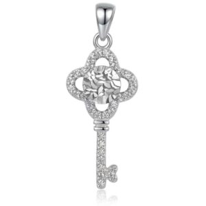 Dije Plata Llave Antigua Circon