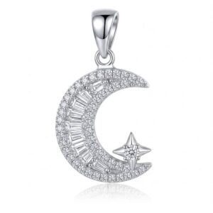 Dije Plata Media Luna y Estrella