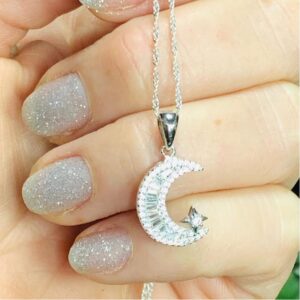 Dije Plata Media Luna y Estrella