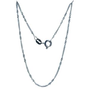Cadena Plata  Doble Gourmet y Singapur 50 cms