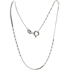 Cadena Plata  Doble Vibora Plana y Singapur 50 cms
