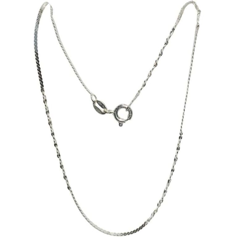Cadena Plata  Doble Vibora Plana y Singapur 50 cms