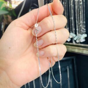 Cadena Plata  Doble Vibora Plana y Singapur 50 cms