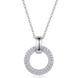 Collar Plata Esfera Doble Halo