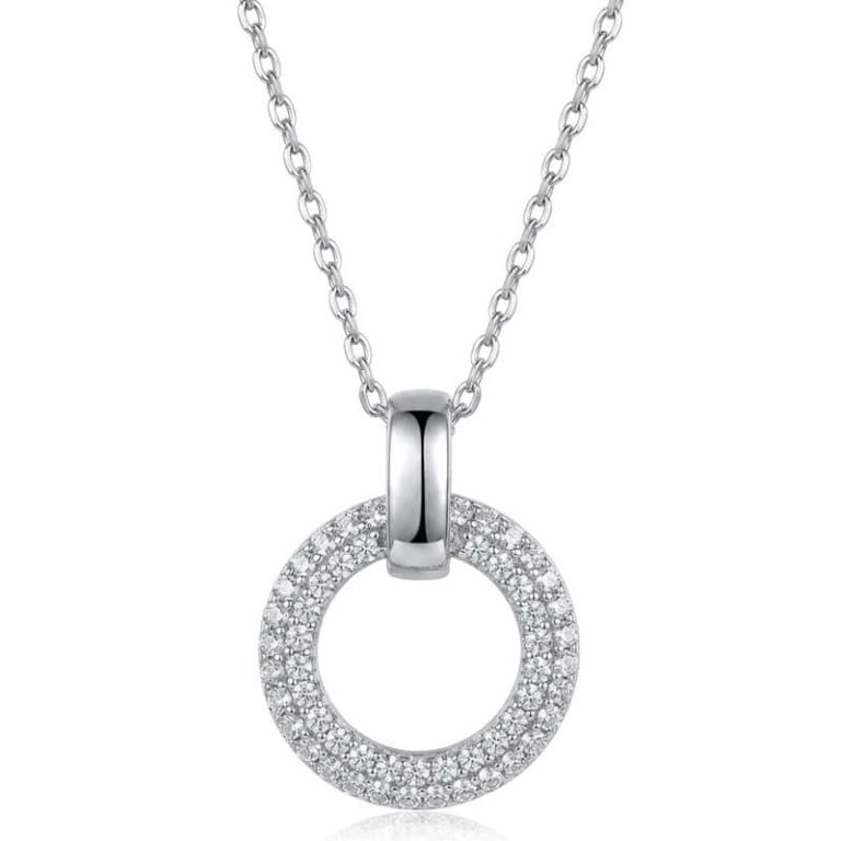 Collar Plata Esfera Doble Halo